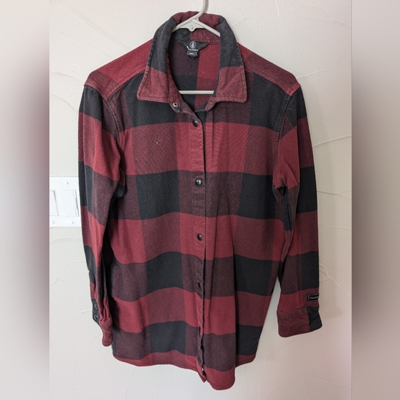 Volcom thick red and black flannel size L - Picture 2 of 5